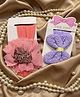 Radhya accessories Set Of 2 Bow & Floral Applique Detailed Headbands - Pink & Purple