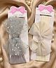 Radhya accessories Set Of 2 Bow Applique Detailed Headbands - Grey & Beige