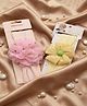 Radhya accessories Set Of 2 Floral Applique Detailed Headbands - Pink & Yellow