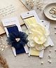 Radhya accessories Set Of 2 Floral Applique Detailed Headbands - Navy Blue & Cream