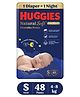 Huggies Natural Soft Overnite Diaper Pants| Premium Pant Style Baby Diapers Small Size (S Size | 4-8 Kgs), 48 Count| Keeps Baby Dry All Night With Cloud Softness All Over