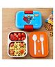 Nayasa Marco Super Girl Print 2 Compartment Stainless Steel Insulated Lunch Box for Kids | Vacuum Sealed Leak Proof Tiffin Box | 650 ml | Red & Blue