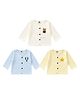Baby Koala Muslin Woven Pack Of 3 Full Sleeves Bear & Star Embroidered Jhablas - Multi Colour