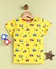 Mars Infiniti Cotton Knit Half Sleeves Vehicles Printed Tee - Yellow