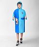 Mars Infiniti Full Sleeves Colour Blocked & Astronaut Designed Hooded Raincoat - Blue