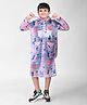 Mars Infiniti Full Sleeves Typography Designed Hooded Raincoat - Blue & Pink