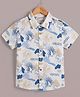 Mars Infiniti Cotton Woven Half Sleeves Leaves Printed Shirt - Blue