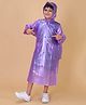 Mars Infiniti Full Sleeves Abstract Designed Hooded Raincoat - Purple
