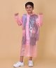 Mars Infiniti Full Sleeves Abstract Designed Hooded Raincoat - Pink