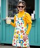 OLLINGTON ST. Cotton Looper Knit Sleeveless Floral Pinafore With Inner Tee - Yellow
