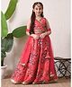 INDI-LOOM COUTURE Silk Woven Sleeveless Floral Printed Coordinating Lehenga Choli With Dupatta Set - Pink