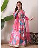 INDI-LOOM COUTURE Silk Woven Three Fourth Sleeves Floral Printed Coordinating Lehenga Choli With Dupatta Set - Pink