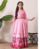 INDI-LOOM COUTURE Silk Woven Beads Embellished & Floral Printed Lehenga Choli With Dupatta Set - Pink