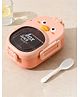 Chinmay Kids Cartoon Lunch Box with Leak-Resistant Lid, Secure Locking Clips & Spoon | Cute Lunch Box for School, Travel & Picnic ( Pink )