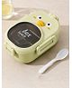Chinmay Kids Cartoon Lunch Box with Leak-Resistant Lid, Secure Locking Clips & Spoon | Cute Lunch Box for School, Travel & Picnic ( green )