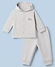 I Bears Cotton Fleece Full Sleeves Winter Wear Suits With Bear Print - Silver