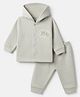 I Bears Cotton Fleece Full Sleeves Winter Wear Suits With Bear Print - Grey