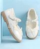 Babyoye Slip On Party Wear With Bow Applique - White
