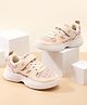 Cute Walk by Babyhug Velcro Closure Sneaker Shoes With Stripes - Beige