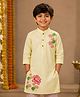 Kiddopanti Rayon Woven Full Sleeves Floral Printed Kurta - Off White