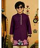 Kiddopanti Rayon Woven Full Sleeves Floral Printed Kurta - Wine
