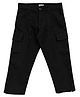 LEO Cotton Elastane Woven Solid Cargo Pants - Black