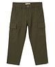 LEO Cotton Elastane Woven Solid Cargo Pants - Dark Green