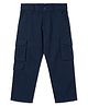 LEO Cotton Elastane Woven Solid Cargo Pants - Navy Blue