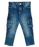 LEO Denim Washed Cargo Style Jeans - Blue