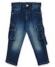 LEO Denim Washed Cargo Style Jeans - Blue