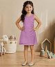 TINY BABY Woven Sleeveless Floral Applique Detailed Textured Dress - Purple