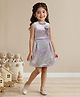 TINY BABY Synthetics Woven Sleeveless Shimmer Detailed Floral Applique Pleated Dress - Lavender