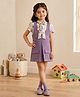 TINY BABY Synthetics Woven Solid Jumpsuit With Half Sleeves Floral Printed Top - Lavender