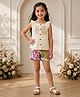 TINY BABY Linen Woven Sleeveless Threadwork Detailed Top & Shorts Set - Cream