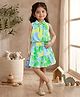 TINY BABY Woven Floral Printed Coordinating Top & Skirt Set - Blue