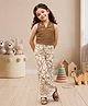 TINY BABY Woven Sleeveless Applique Detailed Top & Pants Set - Brown