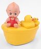 Ratnas Squeeze Baby Bath Toy with Cute Duck Figures and Water Play Design - Yellow