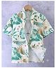 FOSTRIC Cotton Blend Woven Half Sleeves Tropical Theme Printed Shirt - White