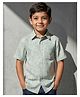FOSTRIC Cotton Blend Woven Half Sleeves Leaves Printed Shirt - Green