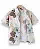 FOSTRIC Cotton Blend Woven Half Sleeves Floral Printed Shirt - Off White