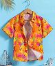 FOSTRIC Cotton Blend Woven Half Sleeves Leaves Printed Shirt - Multi Colour
