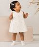 Aomi Blended Woven Sleeveless Floral Printed & Bow Applique Detailed Dress - Blue