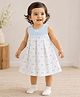 Aomi Blended Woven Sleeveless Floral Printed Pleated Dress - Blue