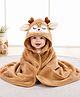 Teri Beri Baby Hooded Towel, Soft and Hypoallergenic Baby Bath Towels with Hood for Toddler Infant Newborn, Large and Absorbent Toddler Towels for Baby Boy Girl (31 x 31 inch) (Brown)