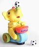 Kiddybuddy Bump & Go Drummer Elephant With Floating Ball Musical Toy With Light - Yellow