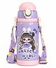 SANJARY Kids Cartoon Water Bottle with Magic World Girl Print, Leakproof Flip Lid, Portable Shoulder Strap, Reusable Bottle for School Travel color design may vary