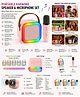 SANJARY Portable Kids Karaoke Speaker with Wireless Microphone, Colorful LED Lights, Bluetooth Music Player, Rechargeable Battery, Fun Singing Toy color design may vary