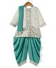 Blabber Three Fourth Sleeves Floral Embroidered Kurti & Salwar With Dupatta Set - White