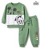 Babyoye Disney 100% Cotton Fleece Full Sleeves Sweatshirt and Joggers with Mickey Mouse Print - Green