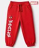 Babyhug Marvel 100% Cotton Terry Jogger Fit Full Length Lounge Pant with Spidey Print in Red